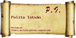 Polits István névjegykártya